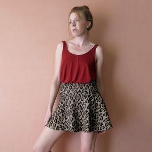 Free People Leopard Mini Skirt